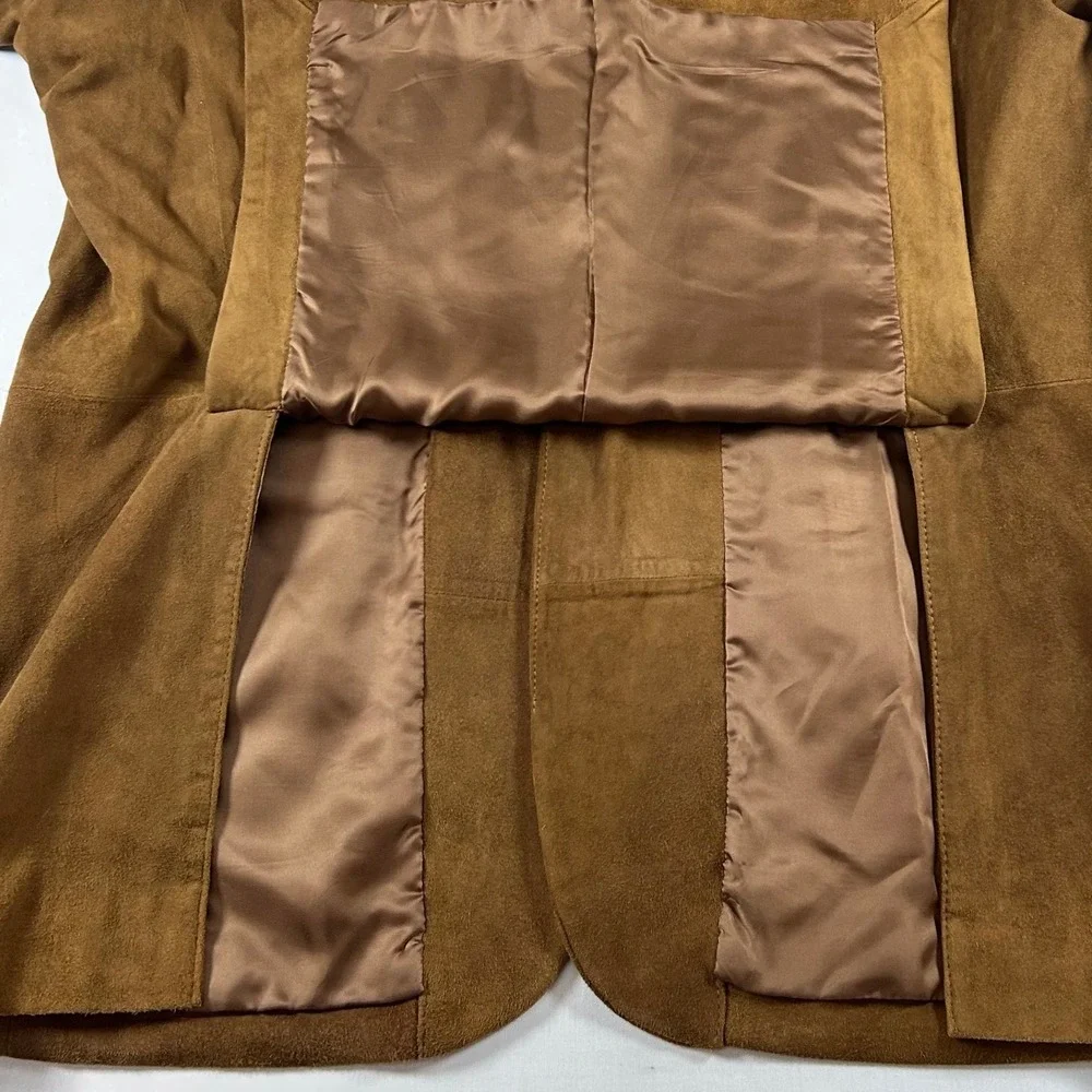 John W Nordstrom Goat Suede Sport Coat Mens 42L Brown Leather Blazer Jacket